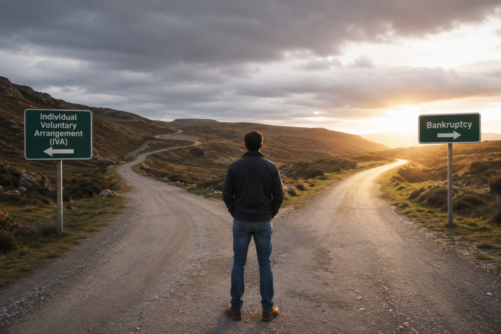 Bankruptcy or IVA Crossroads